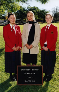 2003 Captains with Principal, Elisabeth Jackson